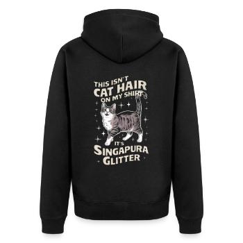 Katze Singapura Geschenk - Unisex Premium Bio Zip Hoodie - Schwarz - Hinten - Nico (187cm)