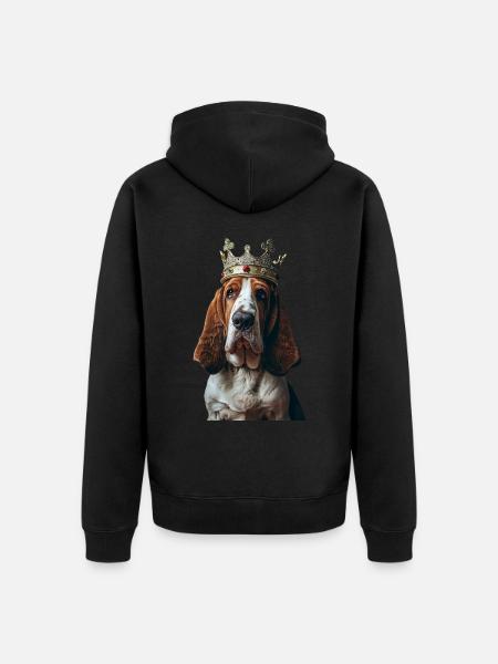 Basset - Unisex Premium Organic Zip Hoodie - black