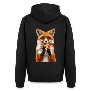 Fuchs - Unisex Premium Bio Zip Hoodie - Schwarz - Hinten - Nico (187cm)