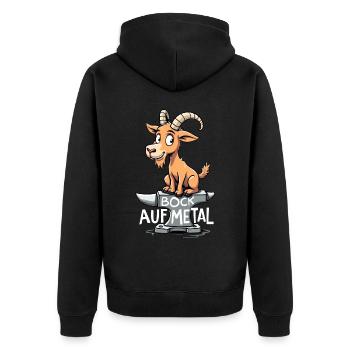 Bock auf Metal - Unisex Premium Bio Zip Hoodie - Schwarz - Hinten - Nico (187cm)