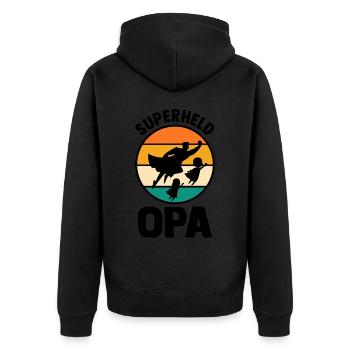 Grandpa Grandpa - Unisex Premium Organic Zip Hoodie - black - Back - Nico (187cm)
