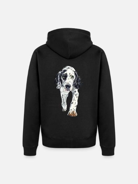Englischer Setter - Unisex Premium Bio Zip Hoodie - Schwarz