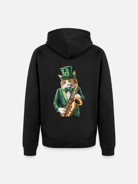 Katze - Unisex Premium Bio Zip Hoodie - Schwarz