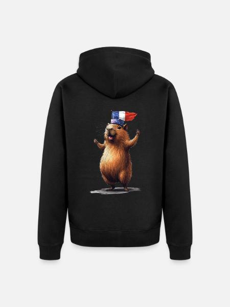 Wasserschwein - Unisex Premium Bio Zip Hoodie - Schwarz