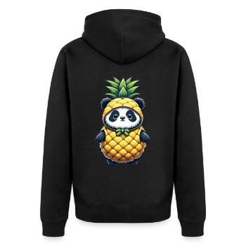 Panda en costume d’ananas - Veste à capuche bio Premium Unisexe - noir - Dos - Nico (187cm)