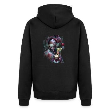 The Guitar Plays My Bleeding Heart - Unisex Premium Organic Zip Hoodie - black - Back - Nico (187cm)