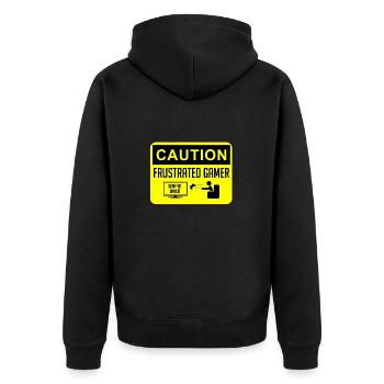 Caution Frustrated Gamer, bon cadeau pour Gamers - Veste à capuche bio Premium Unisexe - noir - Dos - Nico (187cm)