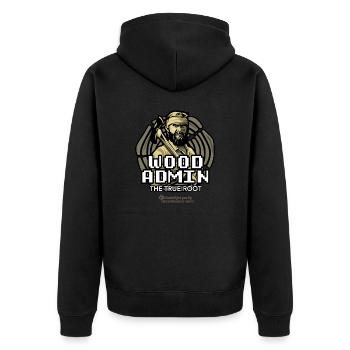 Wood Admin Lumberjack Dictons Design - Veste à capuche bio Premium Unisexe - noir - Dos - Nico (187cm)