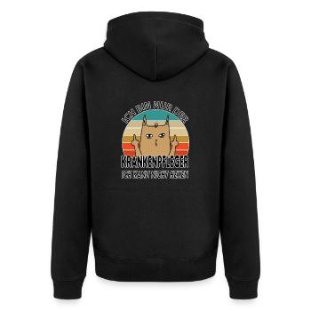 Krankenpfleger - Unisex Premium Bio Zip Hoodie - Schwarz - Hinten - Nico (187cm)
