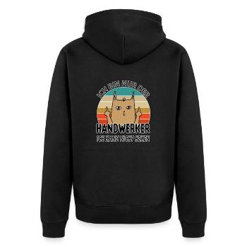 Handwerker - Unisex Premium Bio Zip Hoodie - Schwarz - Hinten - Nico (187cm)