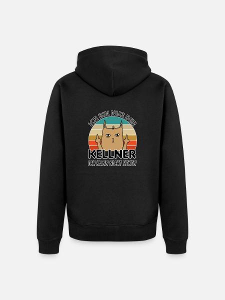 Kellner Ober Servierer - Unisex Premium Bio Zip Hoodie - Schwarz
