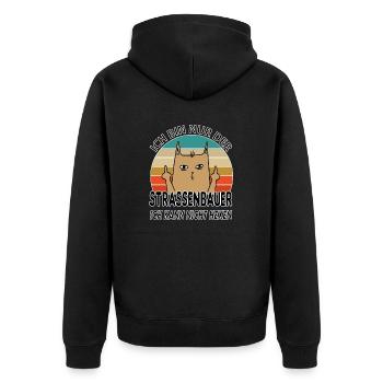 Strassenbauer - Unisex Premium Bio Zip Hoodie - Schwarz - Hinten - Nico (187cm)