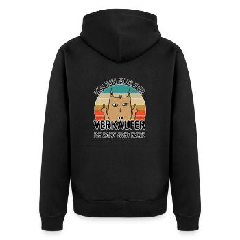 Verkäufer - Unisex Premium Bio Zip Hoodie - Schwarz - Hinten - Nico (187cm)