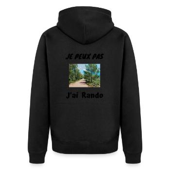 Je peux pas J'ai Rando - Veste à capuche bio Premium Unisexe - noir - Dos - Nico (187cm)