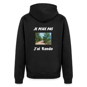 Je peux pas J'ai Rando - Veste à capuche bio Premium Unisexe - noir - Dos - Nico (187cm)