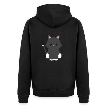 Chat noir - Veste à capuche bio Premium Unisexe - noir - Dos - Nico (187cm)
