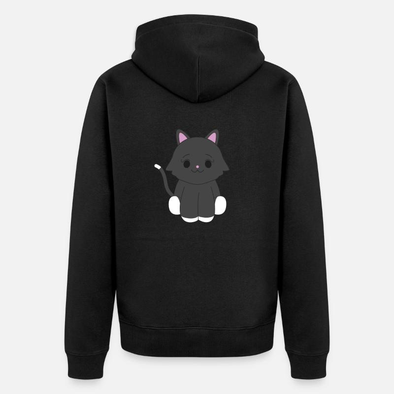 Chat noir - Veste à capuche bio Premium Unisexe - noir