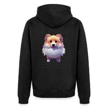 Shiba Inu Dog - Shiba Inu - Unisex Premium Organic Zip Hoodie - black - Back - Nico (187cm)
