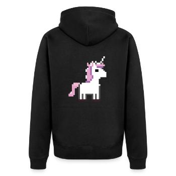 Licorne pixelisé graphique licorne pixel cadeau - Veste à capuche bio Premium Unisexe - noir - Dos - Nico (187cm)