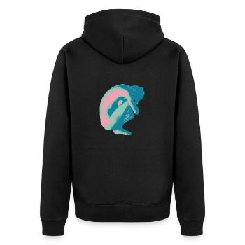 Kampf für Frauenrechte - Unisex Premium Bio Zip Hoodie - Schwarz - Hinten - Nico (187cm)