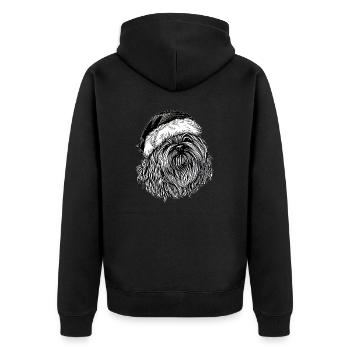 Weihnachten Hund süß lustig Hunde Tier Welpe 13 - Unisex Premium Bio Zip Hoodie - Schwarz - Hinten - Nico (187cm)