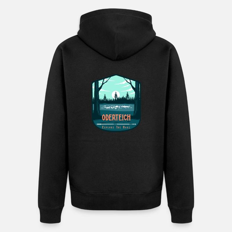 Südharz Merch - Oderteich - Unisex Premium Bio Zip Hoodie - Schwarz