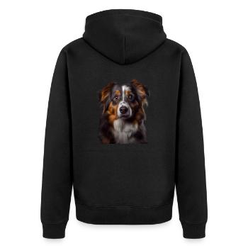 Sweet Australian Shepherd Gift for - Unisex Premium Organic Zip Hoodie - black - Back - Nico (187cm)