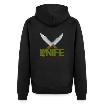 Knife Collector - Unisex Premium Organic Zip Hoodie - black - Back - Nico (187cm)