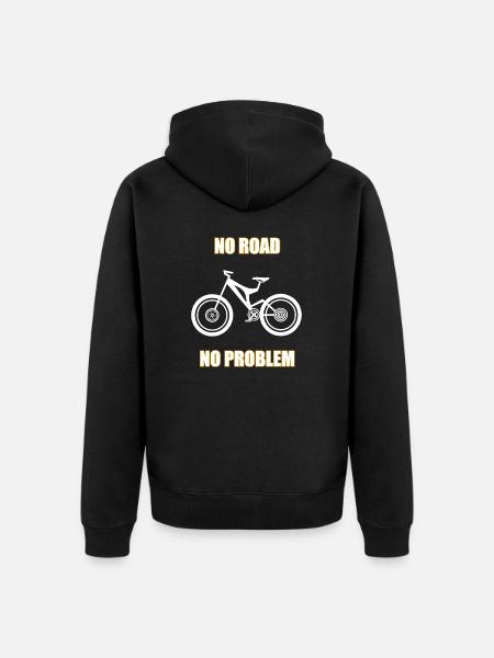 No Road No Problem - Unisex Premium Bio Zip Hoodie - Schwarz