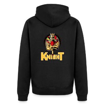 the dart Knight - Unisex Premium Bio Zip Hoodie - Schwarz - Hinten - Nico (187cm)