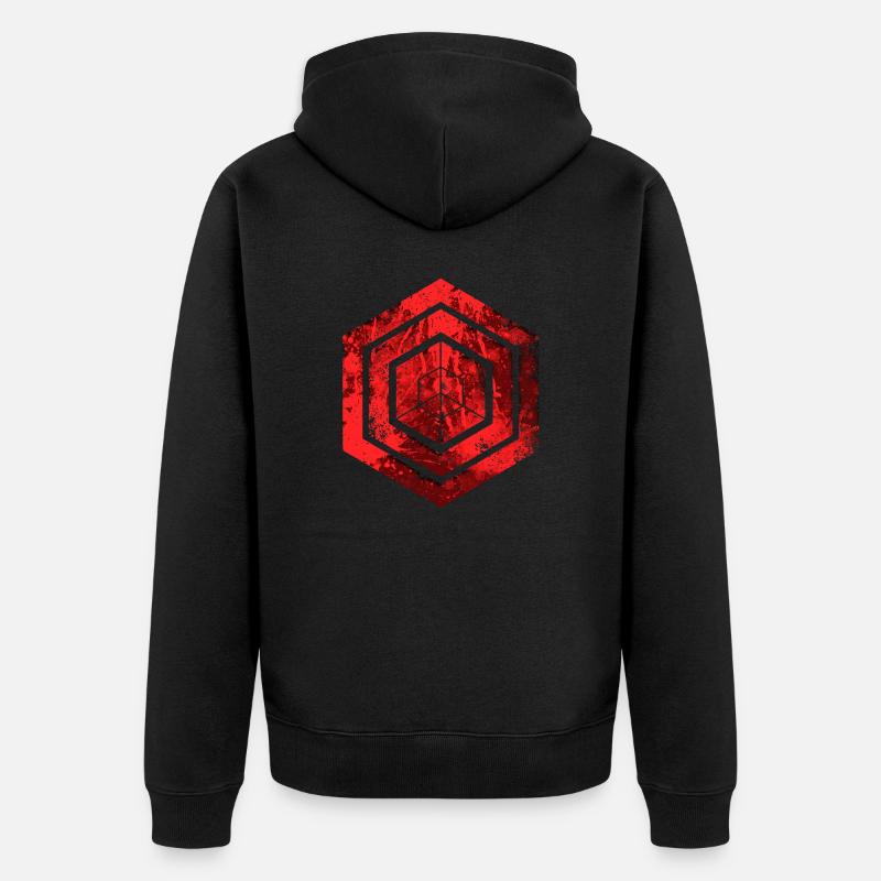 hexagon programming programmer coding geometric - Unisex Premium Organic Zip Hoodie - black