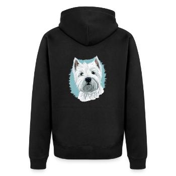 West Highland White Terrier - Unisex Premium Organic Zip Hoodie - black - Back - Nico (187cm)