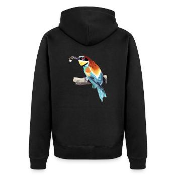 Bienenfresser Paar Teil 2 - Unisex Premium Bio Zip Hoodie - Schwarz - Hinten - Nico (187cm)