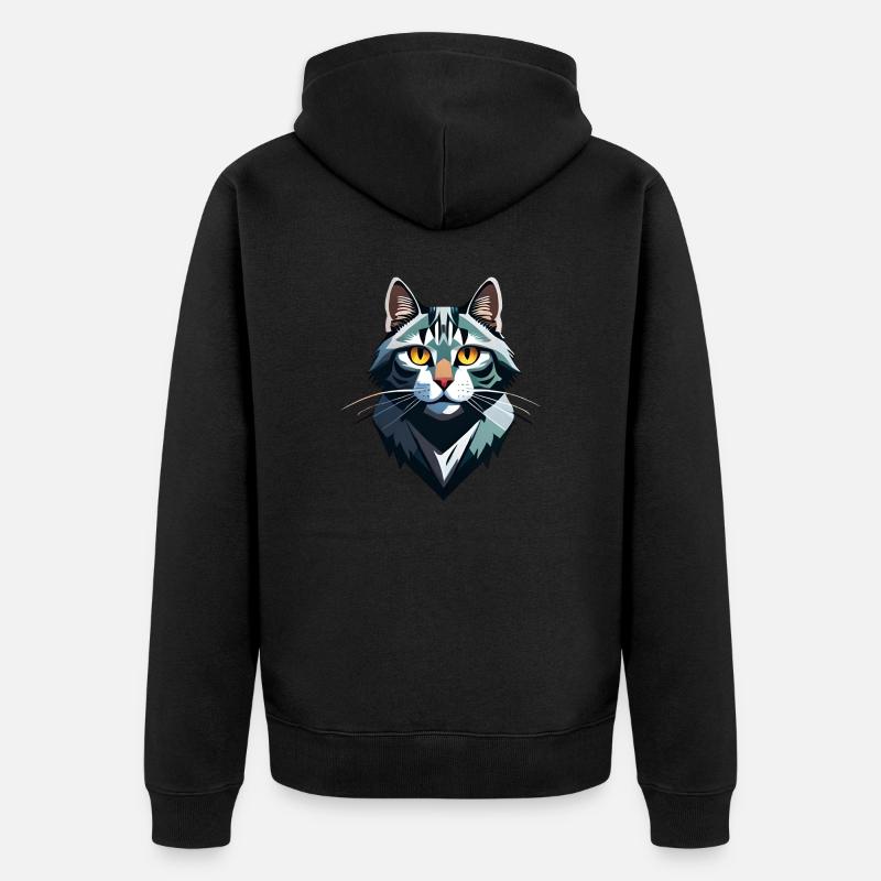Chat mignons et cool - Veste à capuche bio Premium Unisexe - noir