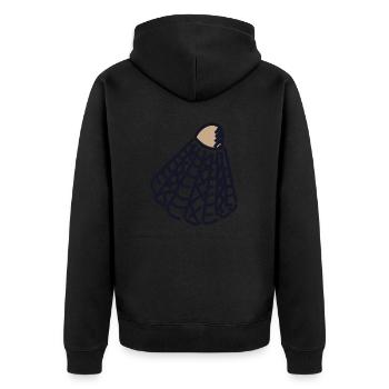 Ballsport - Unisex Premium Bio Zip Hoodie - Schwarz - Hinten - Nico (187cm)