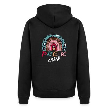 Pre K Crew-Geschenk - Unisex Premium Bio Zip Hoodie - Schwarz - Hinten - Nico (187cm)