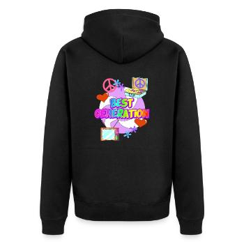 BEST GENERATION 60s - Unisex Premium Organic Zip Hoodie - black - Back - Nico (187cm)