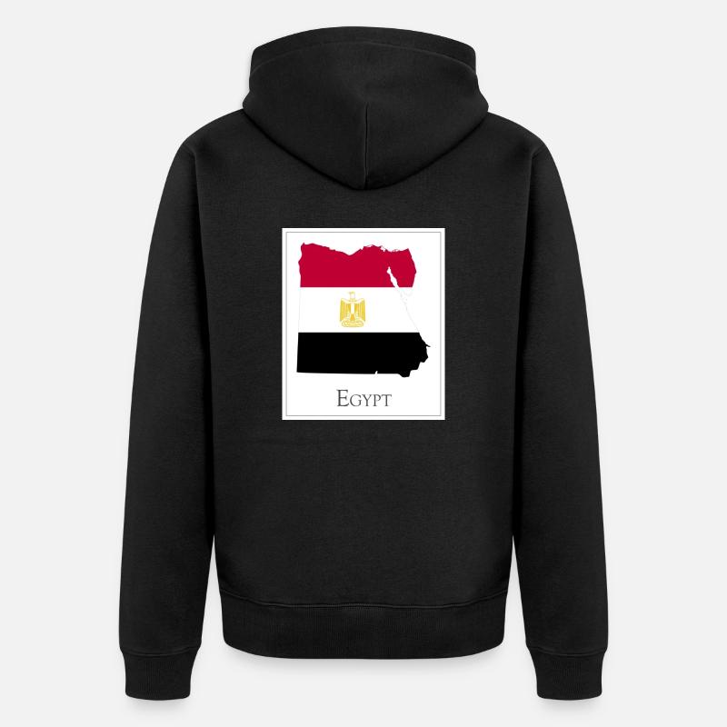 Drapeau de l’Égypte, Carte - Veste à capuche bio Premium Unisexe - noir