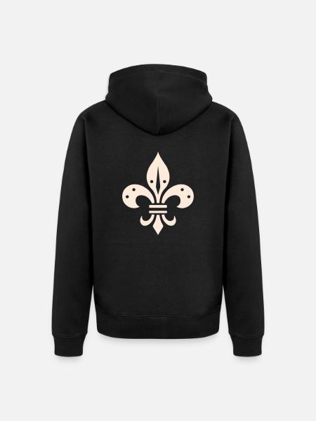 fleur de lis Design - Unisex Premium Organic Zip Hoodie - black