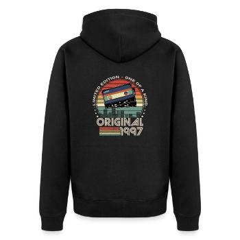 Limited Edition 1997 27th Anniversary - Unisex Premium Organic Zip Hoodie - black - Back - Nico (187cm)