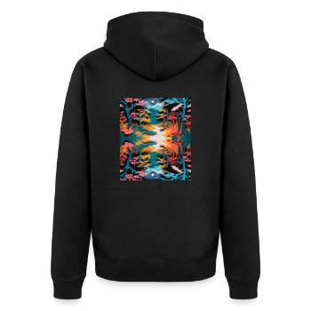 Papier découpé - Veste à capuche bio Premium Unisexe - noir - Dos - Nico (187cm)