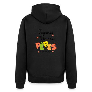 joyeuse fete des pères je t aime papa - Veste à capuche bio Premium Unisexe - noir - Dos - Nico (187cm)