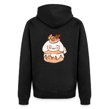 Kawaii Cinnamon Roll Bunny. - Unisex Premium Organic Zip Hoodie - black - Back - Nico (187cm)