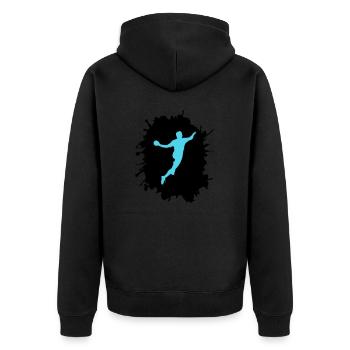 Éclaboussures de handball - Veste à capuche bio Premium Unisexe - noir - Dos - Nico (187cm)