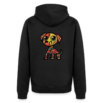 Hund Halloween Symbol Zombie - Unisex Premium Bio Zip Hoodie - Schwarz - Hinten - Nico (187cm)