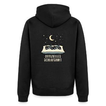offizielles schlafshirt pärchen simson s51Moto - Unisex Premium Bio Zip Hoodie - Schwarz - Hinten - Nico (187cm)