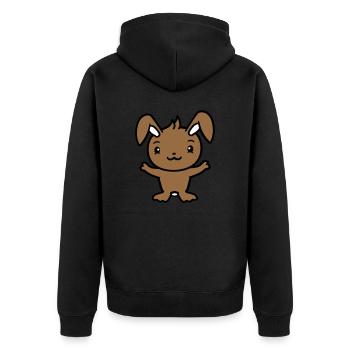 Bunny Rabbit Bunny Rodent Small Animal Cute - Unisex Premium Organic Zip Hoodie - black - Back - Nico (187cm)