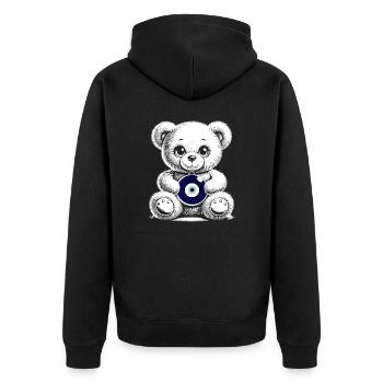 Nazar - Unisex Premium Bio Zip Hoodie - Schwarz - Hinten - Nico (187cm)