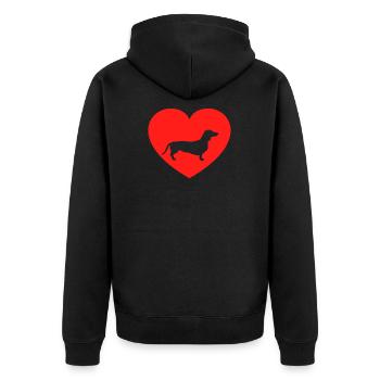 le cœur de la 1ère fois - Veste à capuche bio Premium Unisexe - noir - Dos - Nico (187cm)