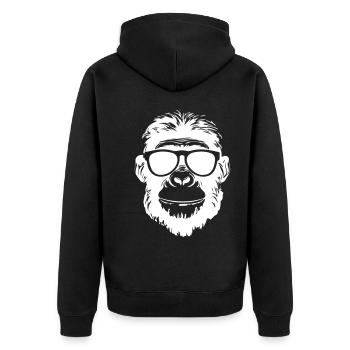 Monkey Party drôle - Veste à capuche bio Premium Unisexe - noir - Dos - Nico (187cm)